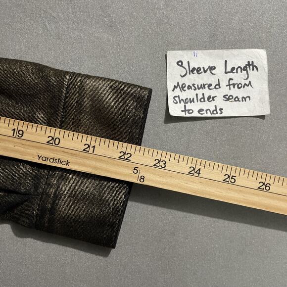 LRL Ralph Lauren Denim Jacket Size Large Black Gold Metallic Grunge Indie Sleaze - Picture 11 of 12